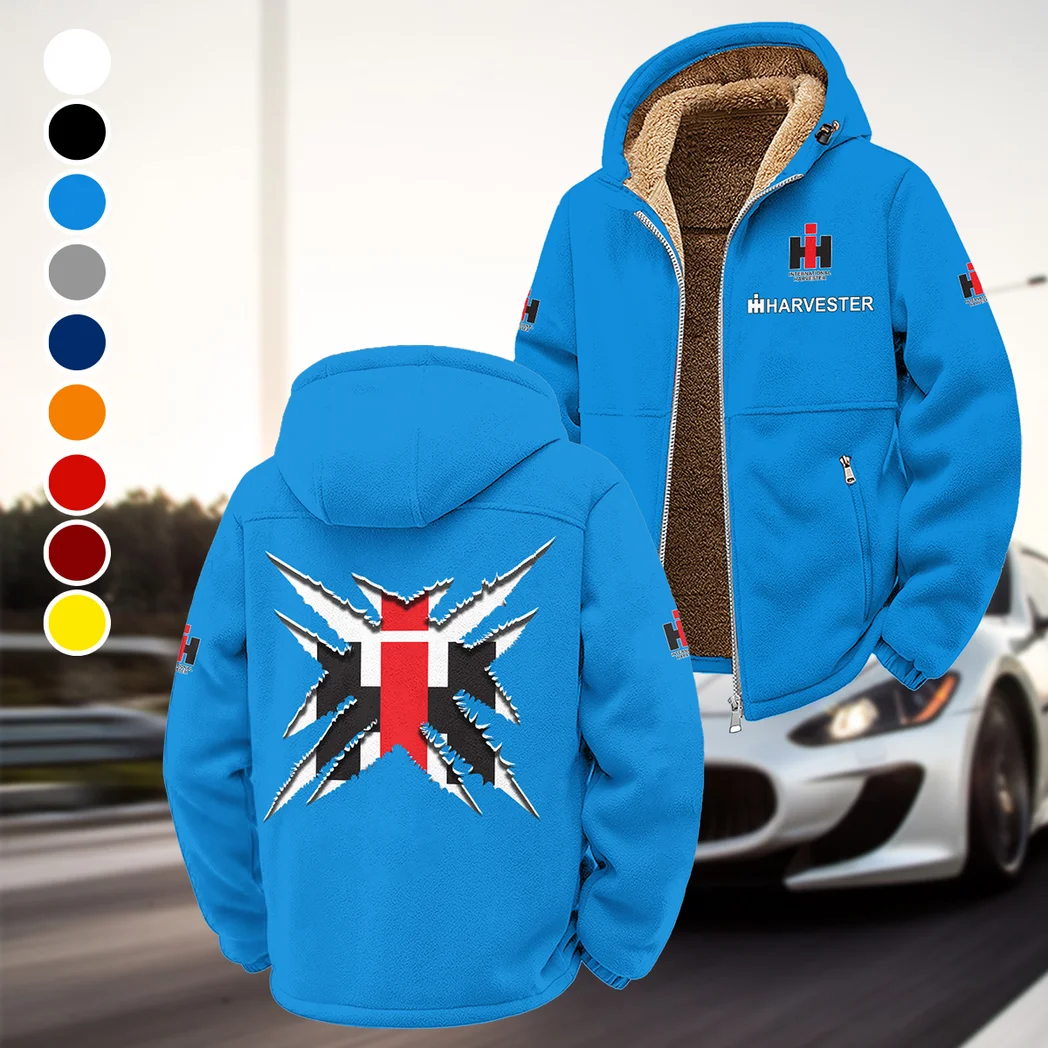 Utility Tractor Winter Fleece Jacket, Extreme Cold Fleece Coat HVN1450IH - Cyan