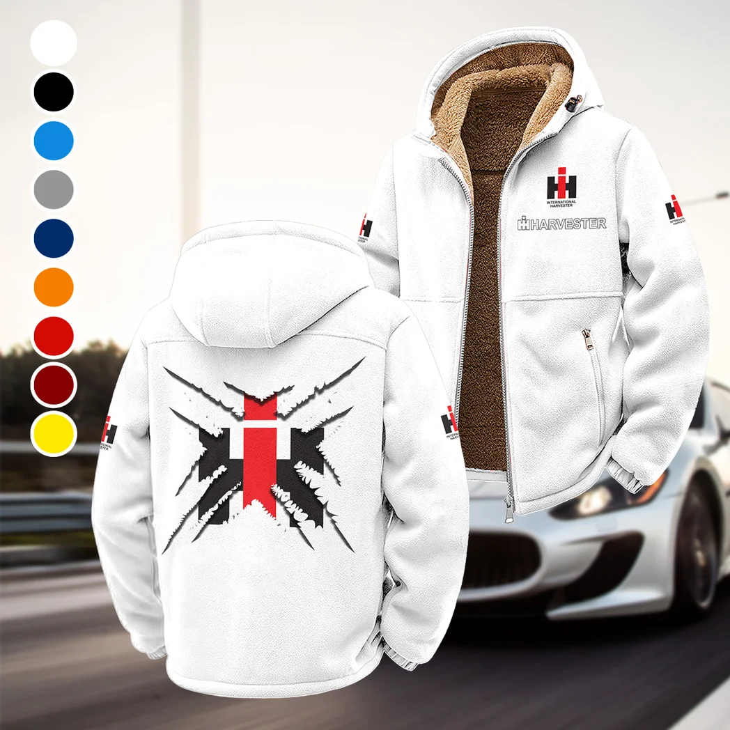 Utility Tractor Winter Fleece Jacket, Extreme Cold Fleece Coat HVN1450IH - White