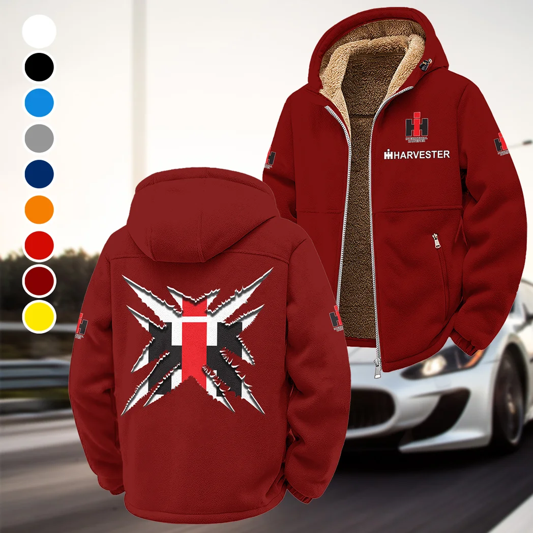 Utility Tractor Winter Fleece Jacket, Extreme Cold Fleece Coat HVN1450IH - Wine