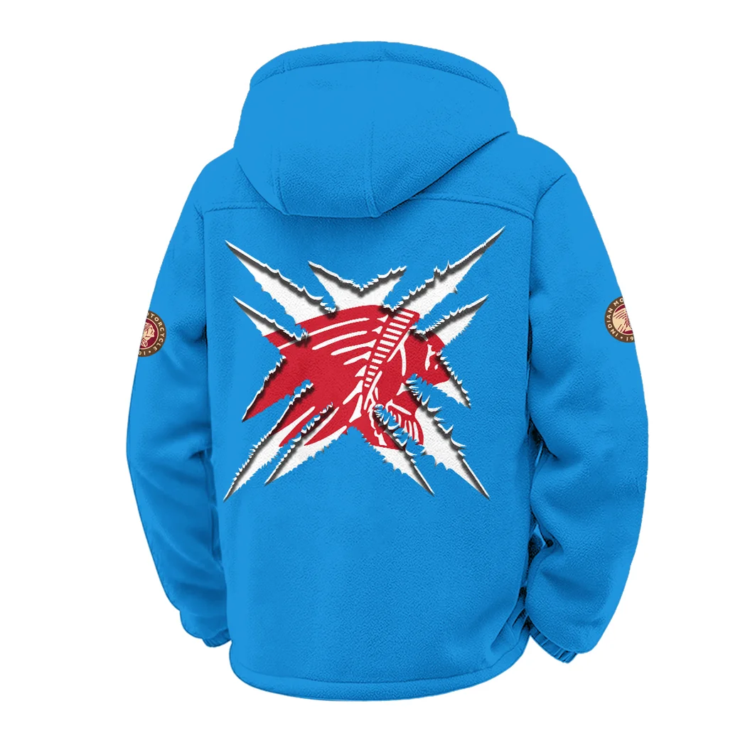 Timeless Road Bike Winter Fleece Jacket, Insulated Sport Hoody HVN1450IM - Cyan - Image 3