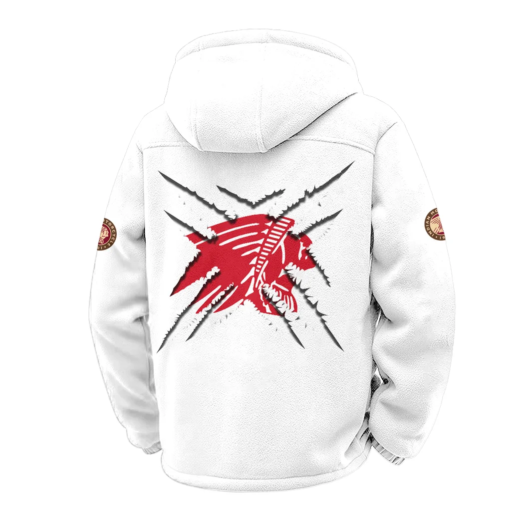 Timeless Road Bike Winter Fleece Jacket, Insulated Sport Hoody HVN1450IM - White - Image 3