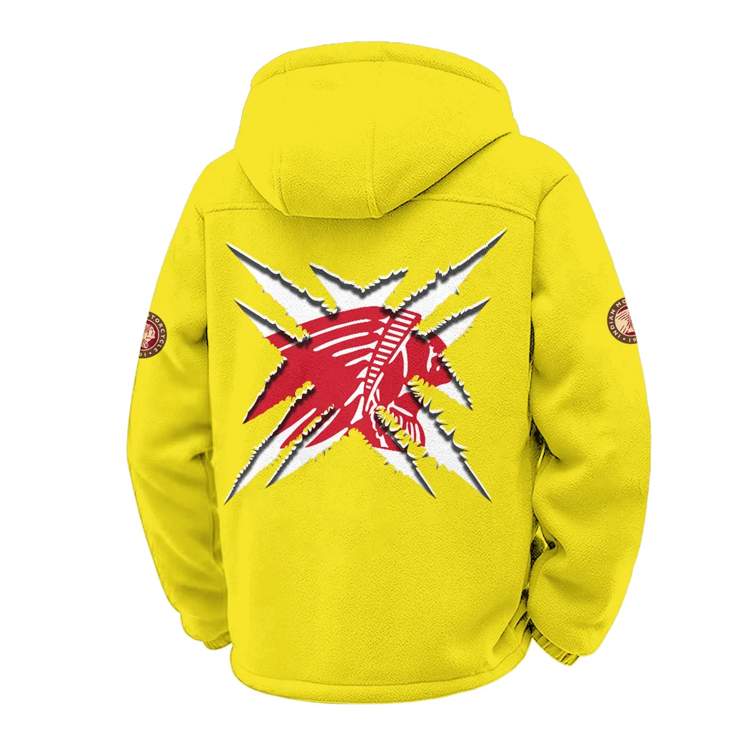 Timeless Road Bike Winter Fleece Jacket, Insulated Sport Hoody HVN1450IM - Yellow - Image 3