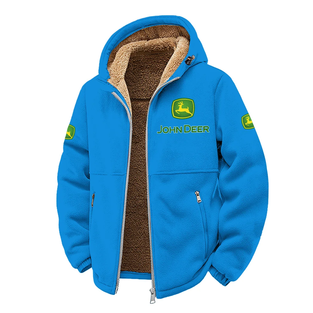 Farming Vehicle Winter Fleece Jacket, Deep Winter Comfort Fleece HVN1450JD - Cyan - Image 2