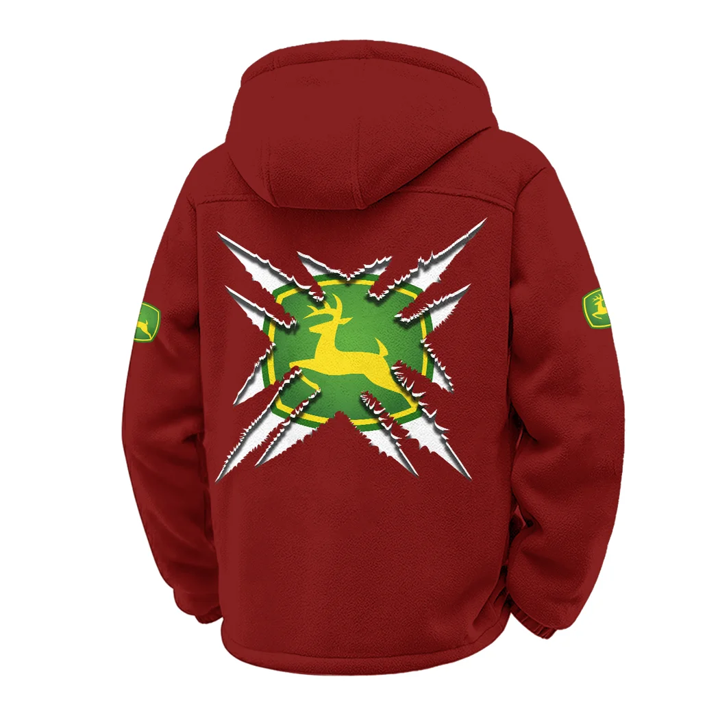 Farming Vehicle Winter Fleece Jacket, Deep Winter Comfort Fleece HVN1450JD - Wine - Image 3