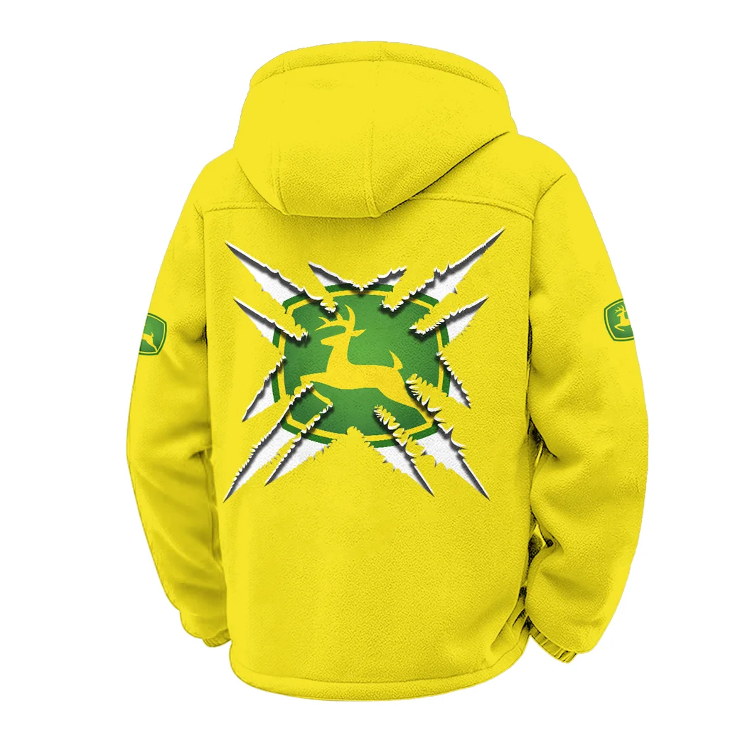 Farming Vehicle Winter Fleece Jacket, Deep Winter Comfort Fleece HVN1450JD - Yellow - Image 3