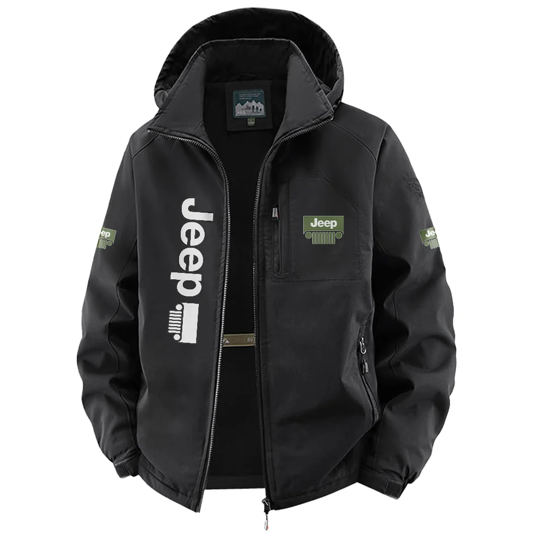 4x4 Vehicle Maker Fleece Windbreaker Jacket, Windproof Fleece Hybrid HVN1450JE - Black - Image 2