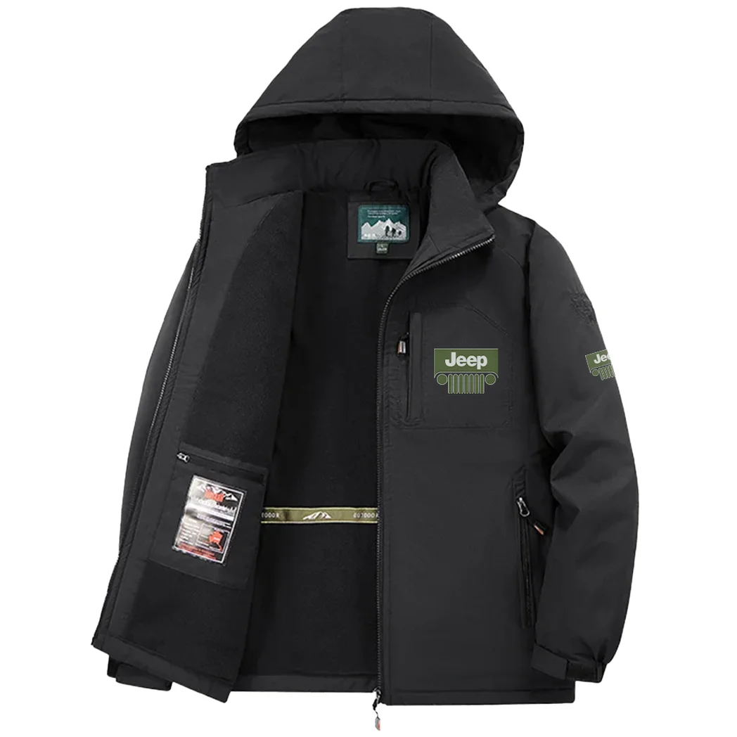 4x4 Vehicle Maker Fleece Windbreaker Jacket, Windproof Fleece Hybrid HVN1450JE - Black - Image 3