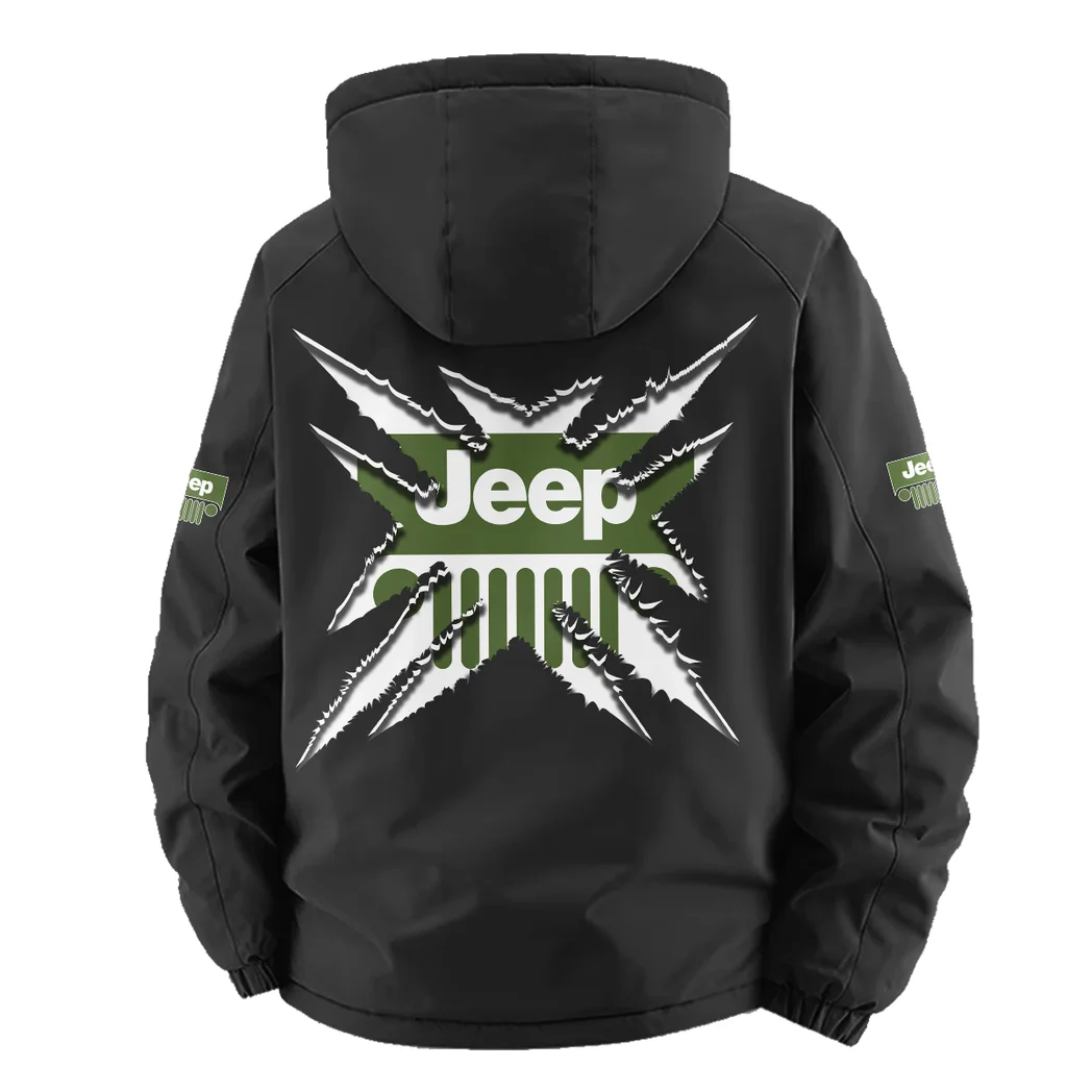 4x4 Vehicle Maker Fleece Windbreaker Jacket, Windproof Fleece Hybrid HVN1450JE - Black - Image 4