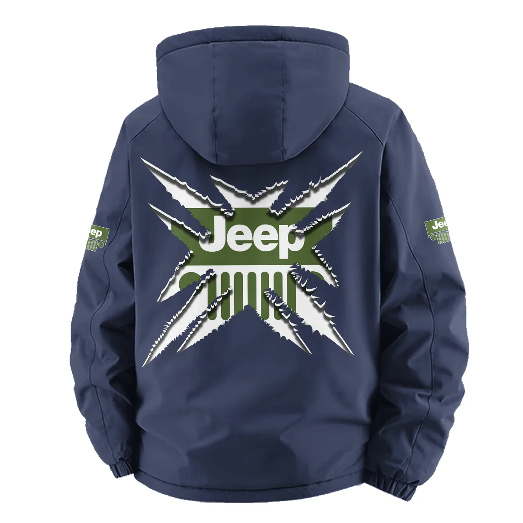 4x4 Vehicle Maker Fleece Windbreaker Jacket, Windproof Fleece Hybrid HVN1450JE - Navy - Image 4