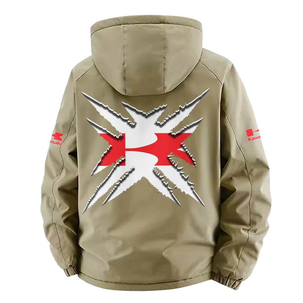 Performance Motorcycle Fleece Windbreaker Jacket, Storm-Blocker Fleece HVN1450KA - Khaki - Image 4