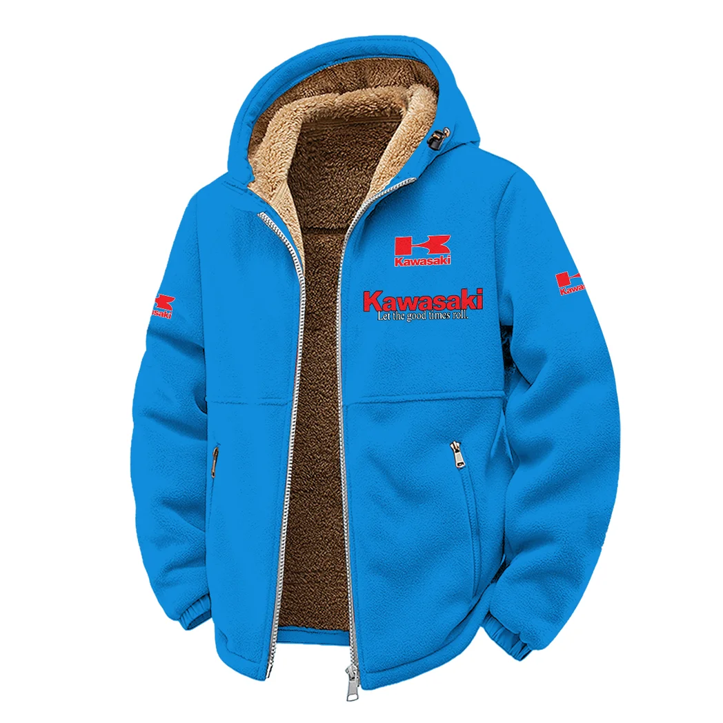 Performance Motorcycle Winter Fleece Jacket, Essential Winter Warmth HVN1450KA - Cyan - Image 2