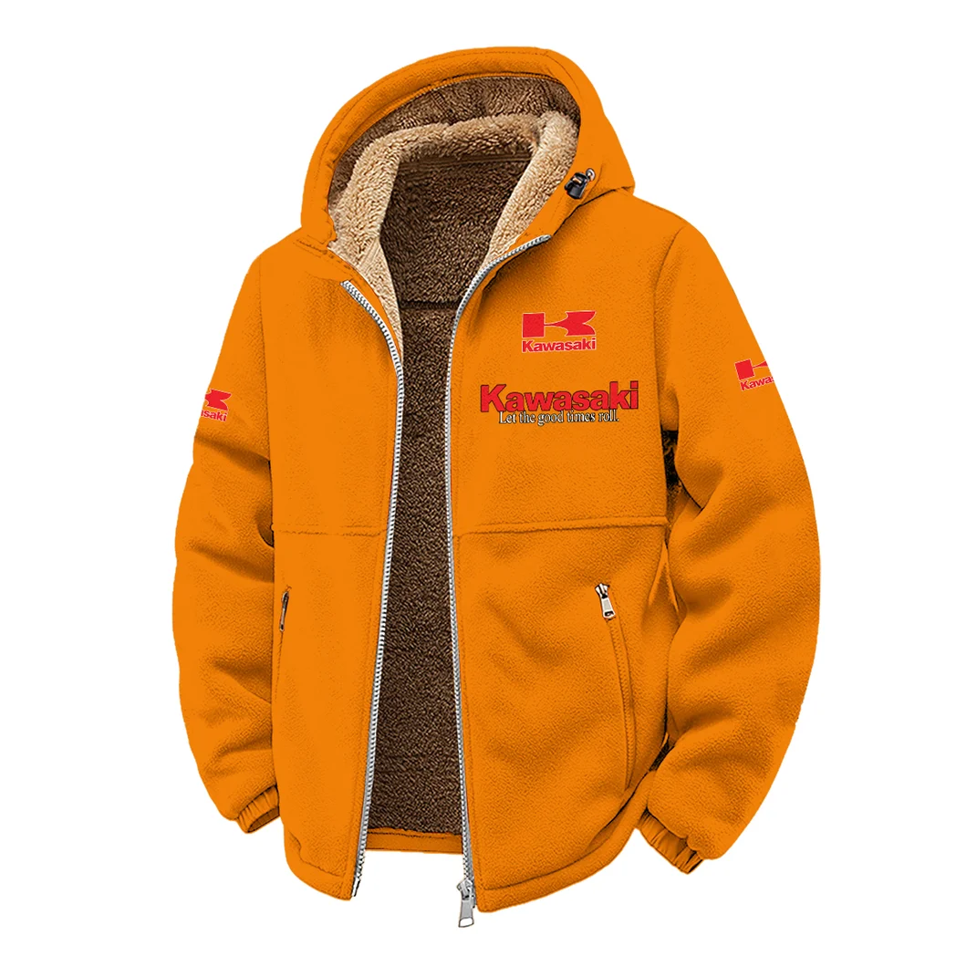 Performance Motorcycle Winter Fleece Jacket, Essential Winter Warmth HVN1450KA - Orange - Image 2
