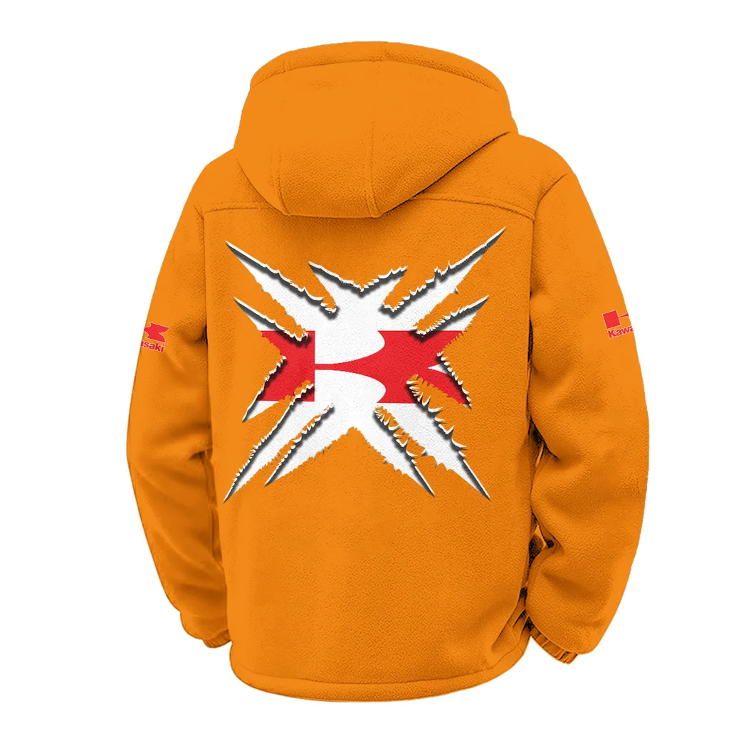 Performance Motorcycle Winter Fleece Jacket, Essential Winter Warmth HVN1450KA - Orange - Image 3