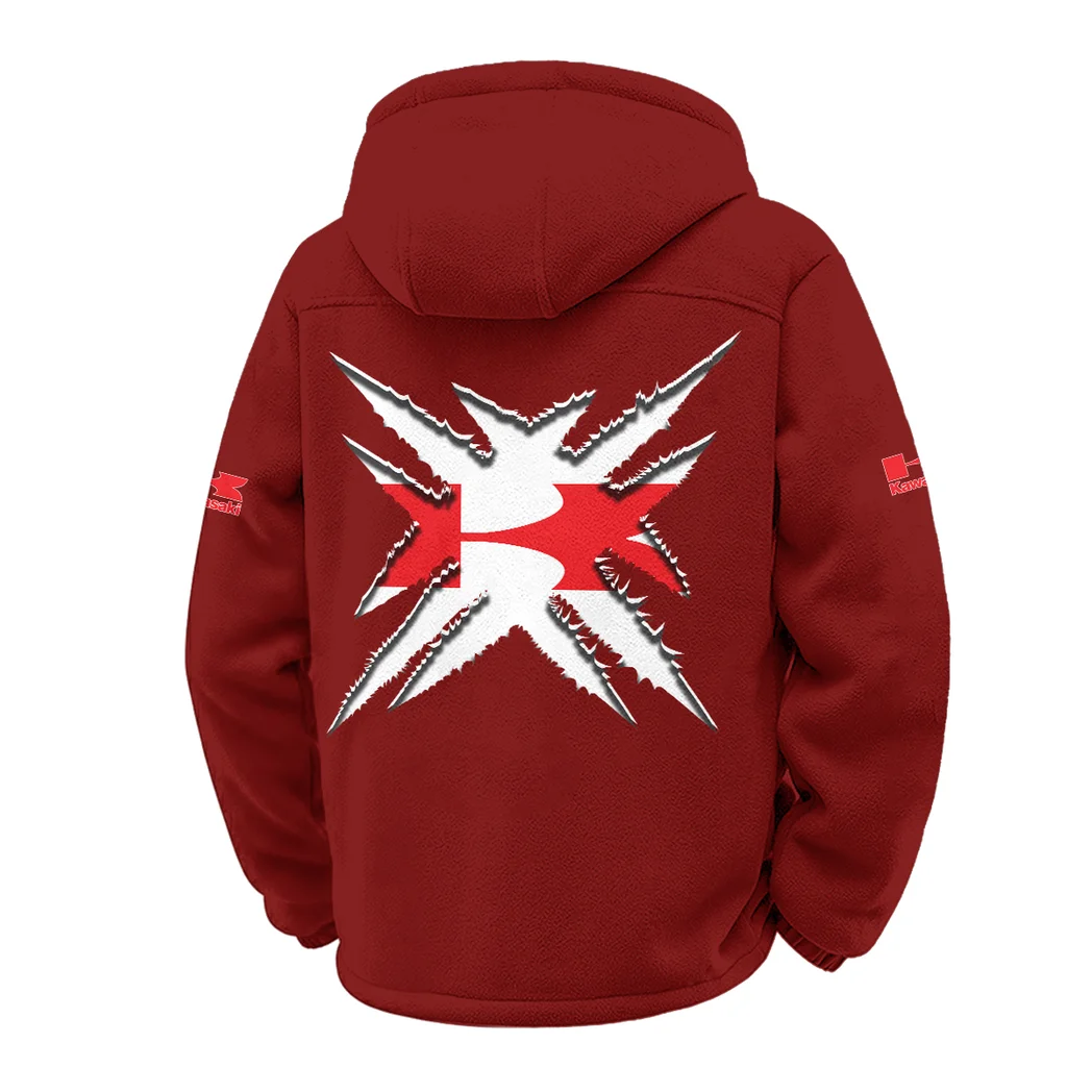Performance Motorcycle Winter Fleece Jacket, Essential Winter Warmth HVN1450KA - Wine - Image 3