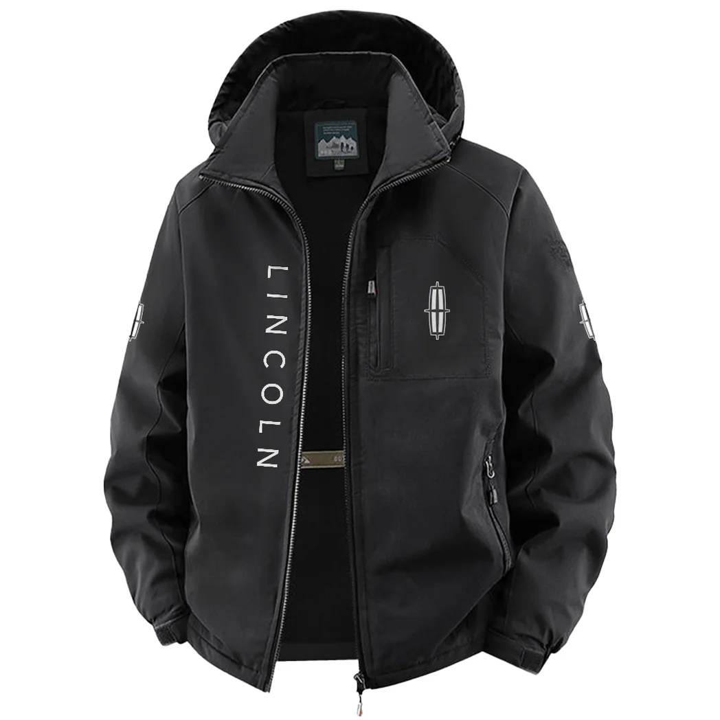 Full-Size Sedan Fleece Windbreaker Jacket, Dual-Layer Protection Jacket HVN1450LI - Black - Image 2