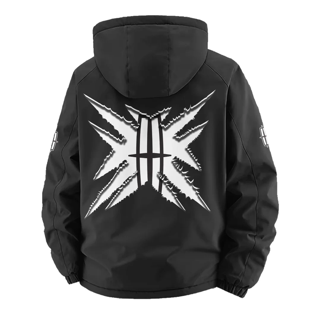 Full-Size Sedan Fleece Windbreaker Jacket, Dual-Layer Protection Jacket HVN1450LI - Black - Image 4