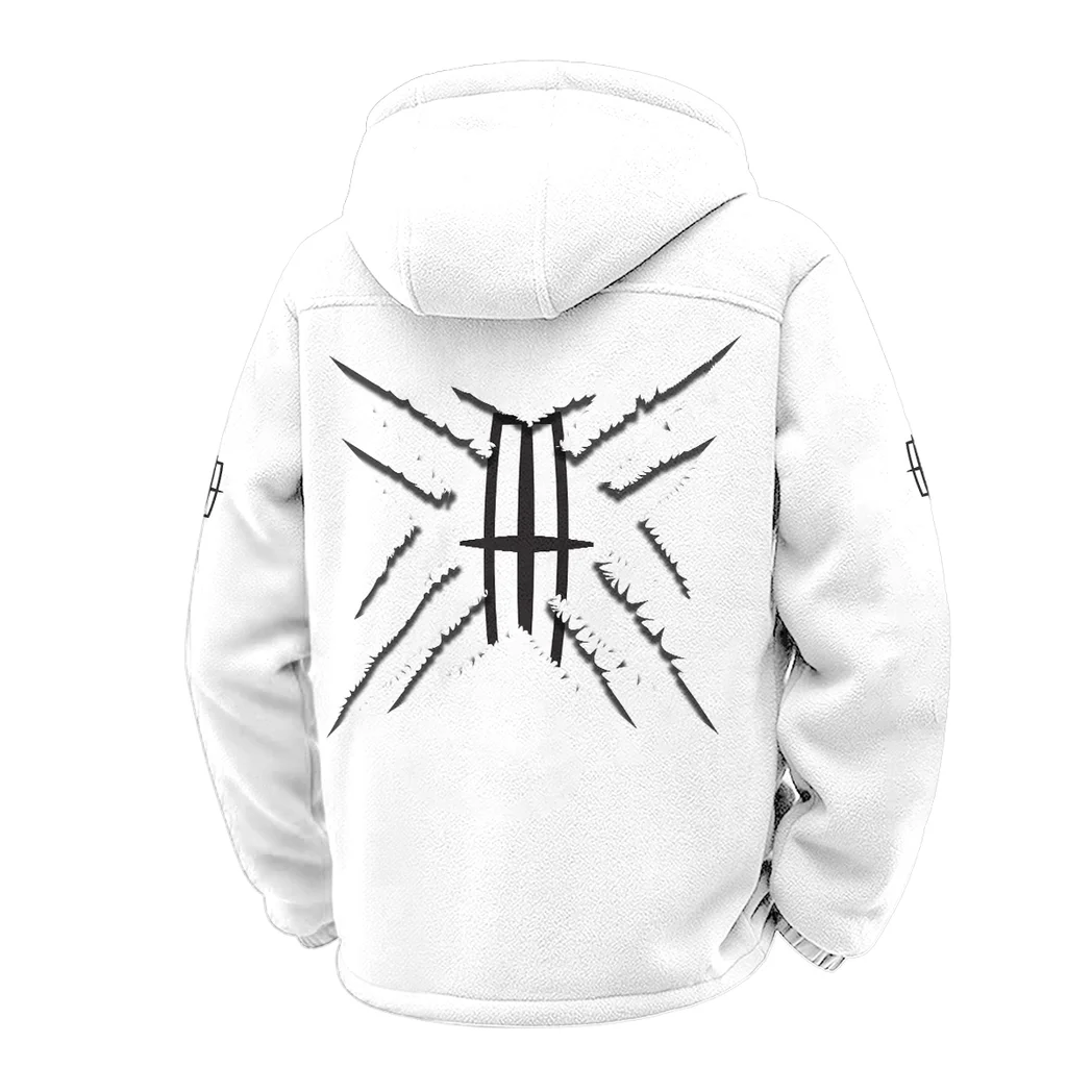 Full-Size Sedan Winter Fleece Jacket, Heavy-Duty Cold Fleece HVN1450LI - White - Image 3