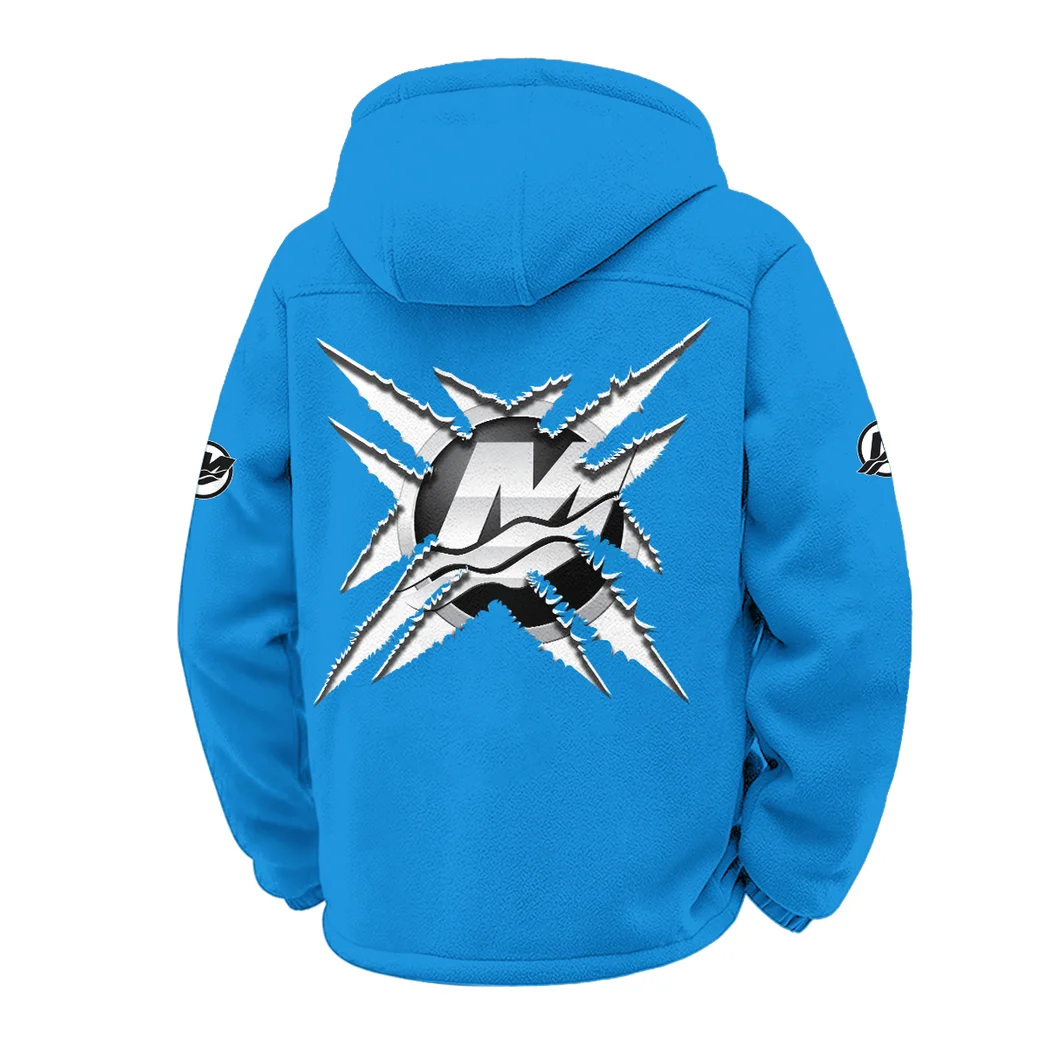 Watercraft Motor Winter Fleece Jacket, All-Mountain Sport Jacket HVN1450MM - Cyan - Image 3