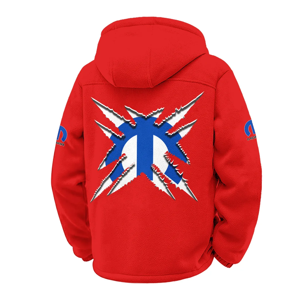 Powertrain Upgrades Winter Fleece Jacket, Cold Weather Hiking Fleece HVN1450MO - Red - Image 3