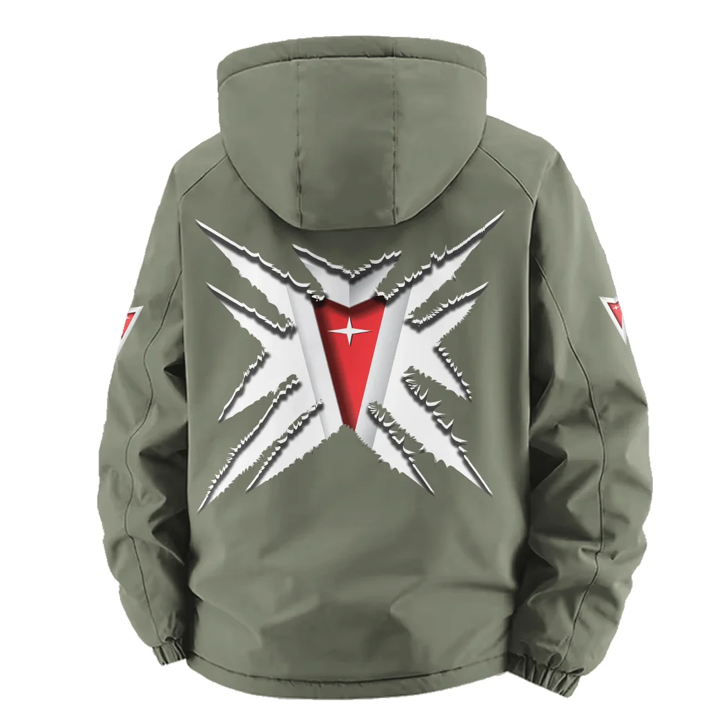 Turbo Sports Car Fleece Windbreaker Jacket, Outdoor Activity Defense HVN1450PO - Green - Image 4