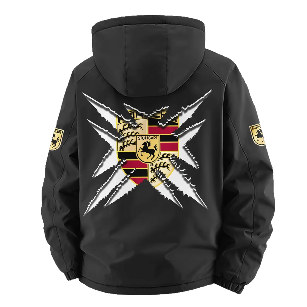 Performance Sedan Fleece Windbreaker Jacket, Cozy Fleece-Lined Windbreaker HVN1450PO - Black - Image 4