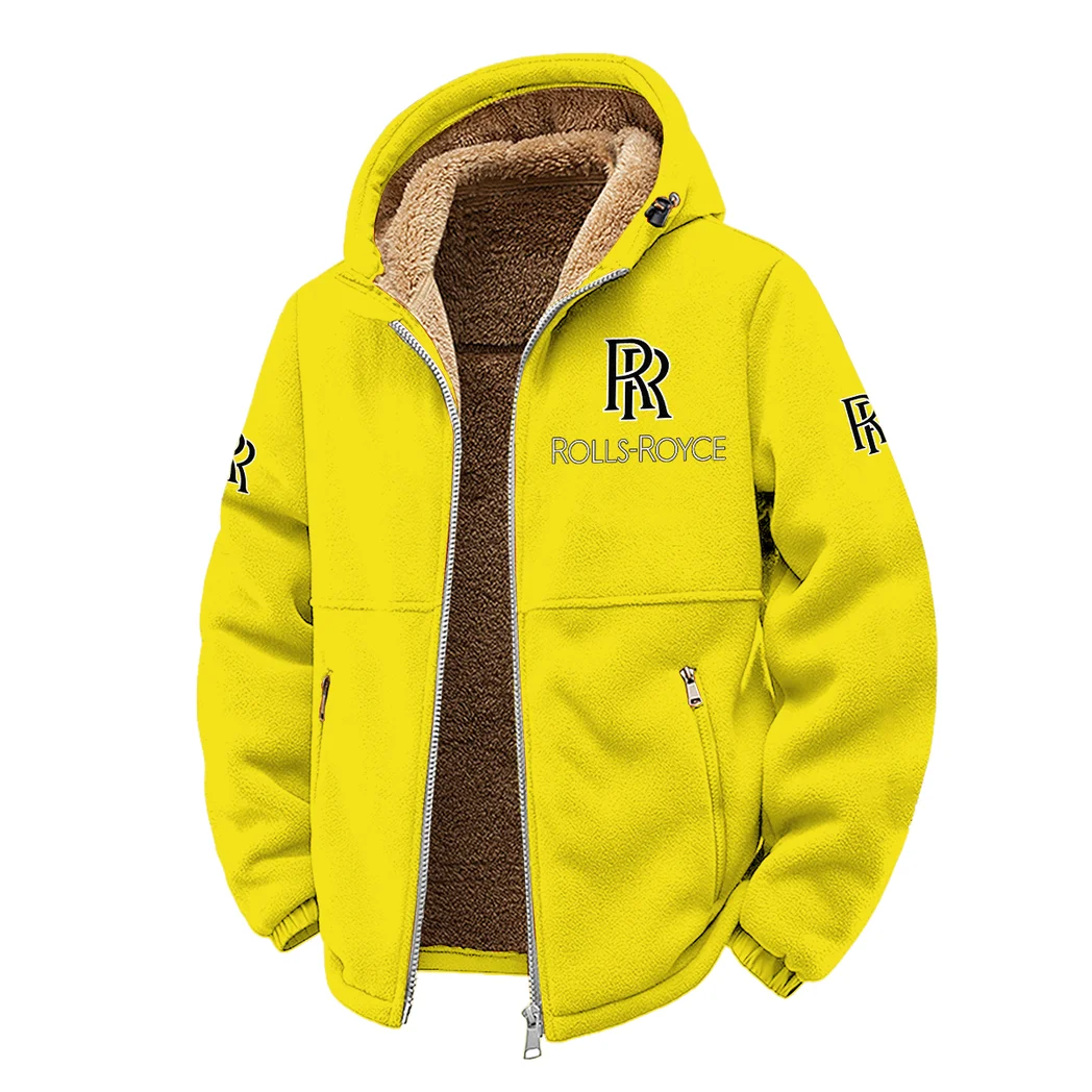 Grand Touring Car Winter Fleece Jacket, Luxe Microfleece Pullover HVN1450RR - Yellow - Image 2