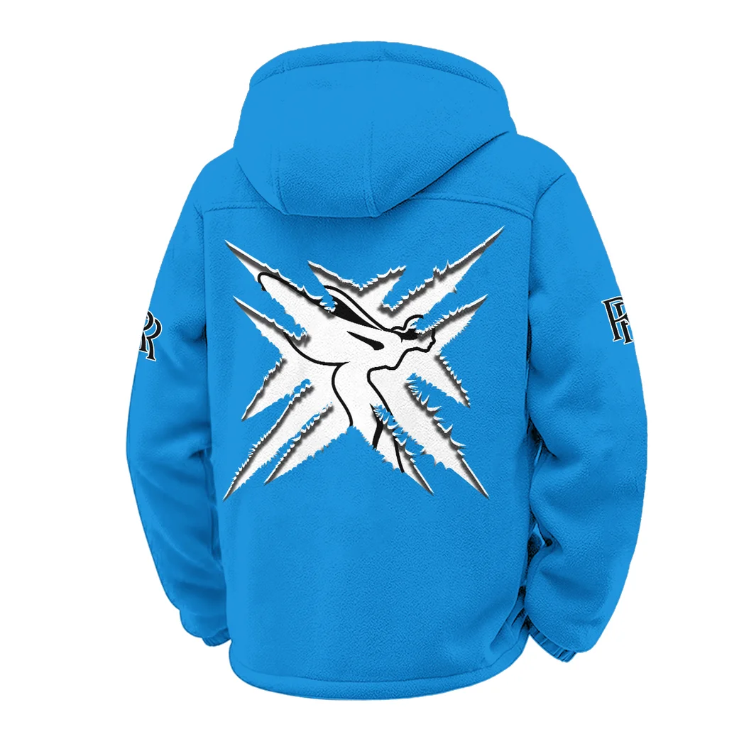 Grand Touring Car Winter Fleece Jacket, Luxe Microfleece Pullover HVN1450RR - Cyan - Image 3