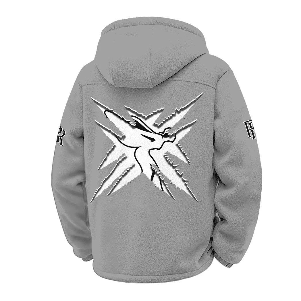 Grand Touring Car Winter Fleece Jacket, Luxe Microfleece Pullover HVN1450RR - Grey - Image 3