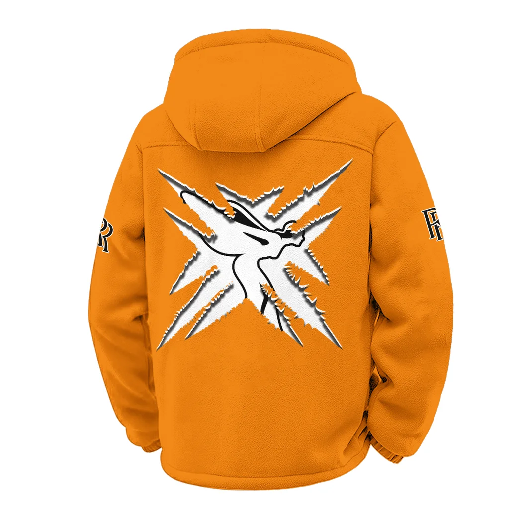 Grand Touring Car Winter Fleece Jacket, Luxe Microfleece Pullover HVN1450RR - Orange - Image 3