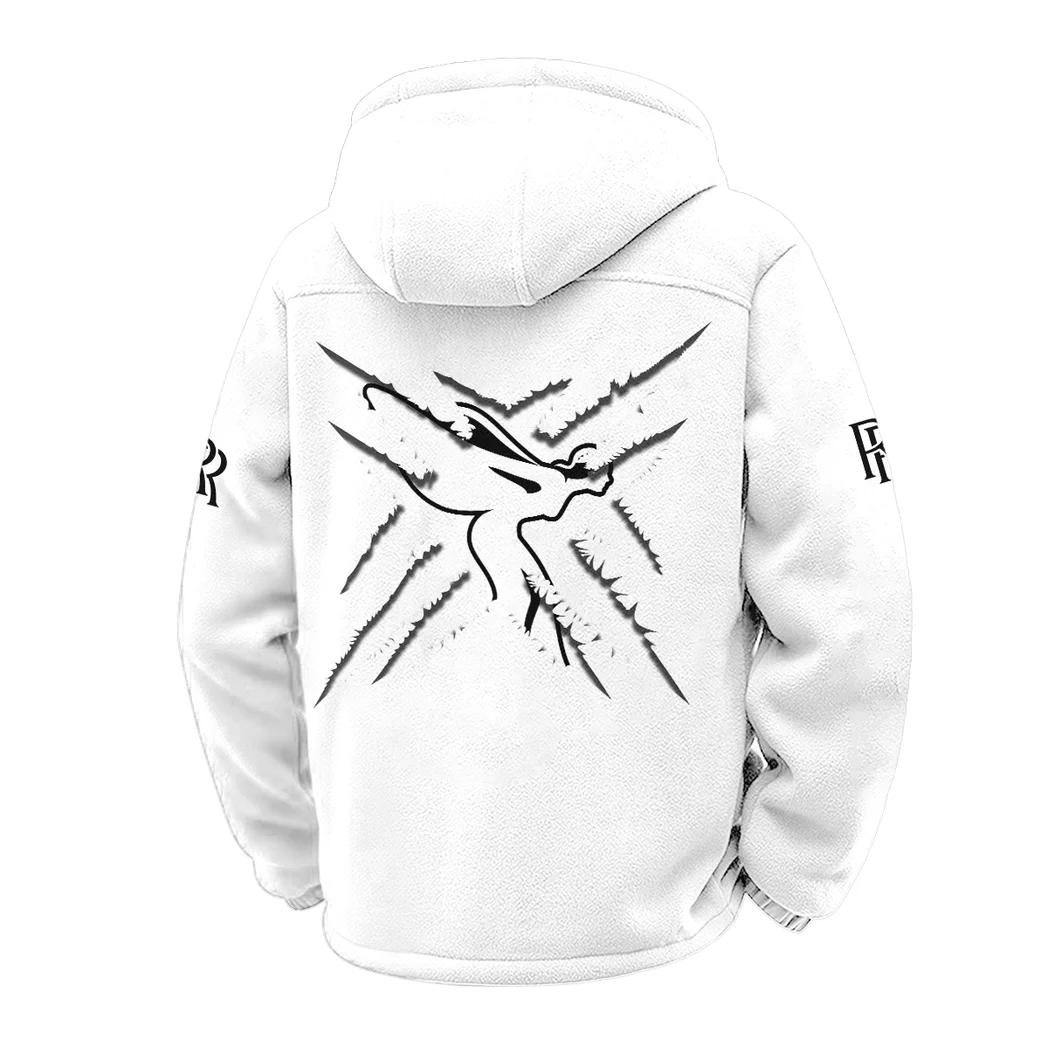 Grand Touring Car Winter Fleece Jacket, Luxe Microfleece Pullover HVN1450RR - White - Image 3