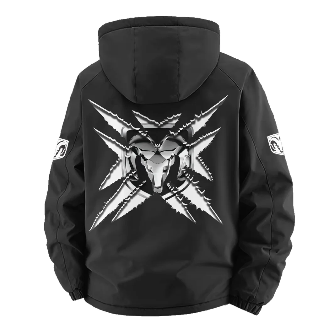 American Work Truck Fleece Windbreaker Jacket, Brushed Fleece Wind-Resist Layer HVN1450RT - Black - Image 4