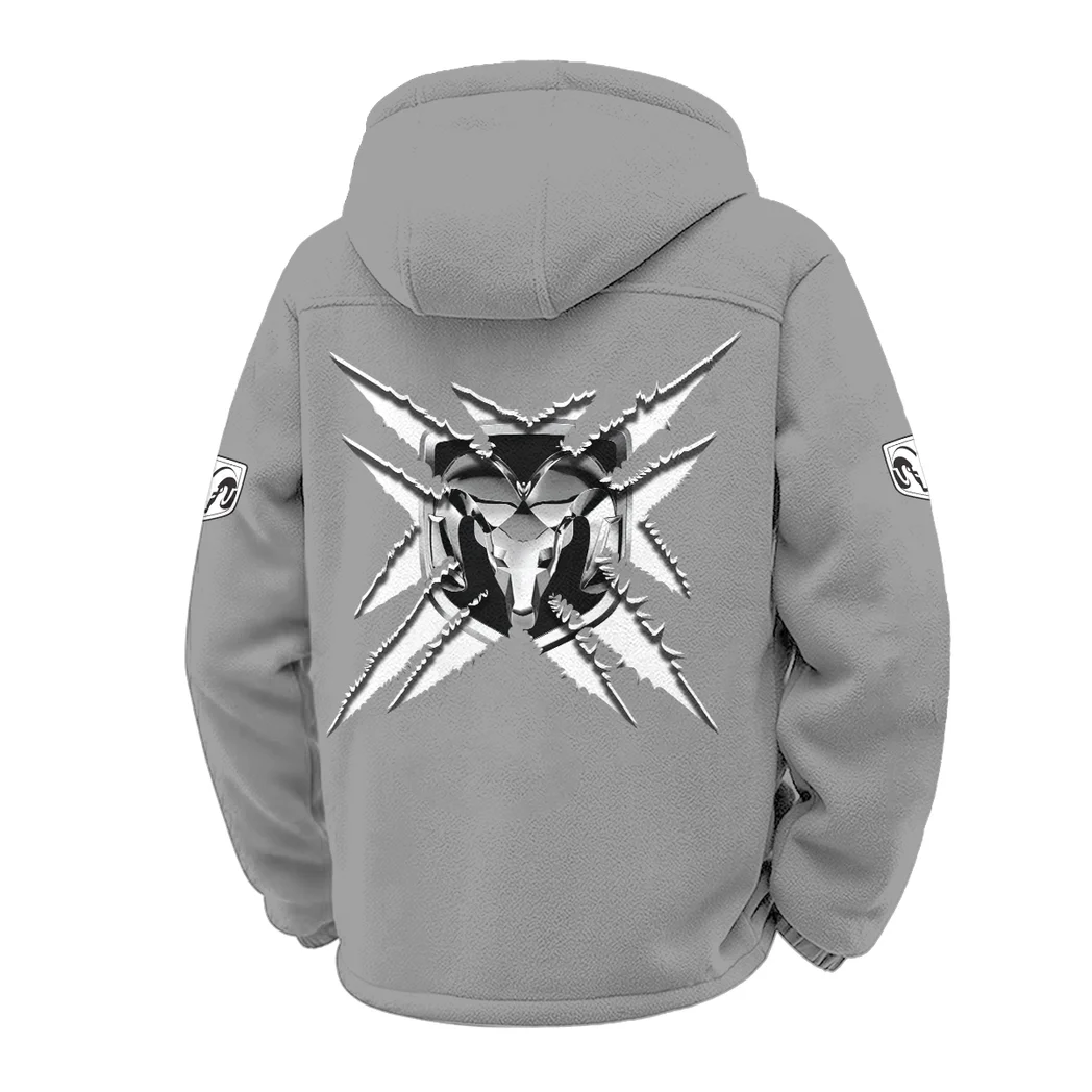 American Work Truck Winter Fleece Jacket, Anti-Pill Thermal Fleece HVN1450RT - Grey - Image 3