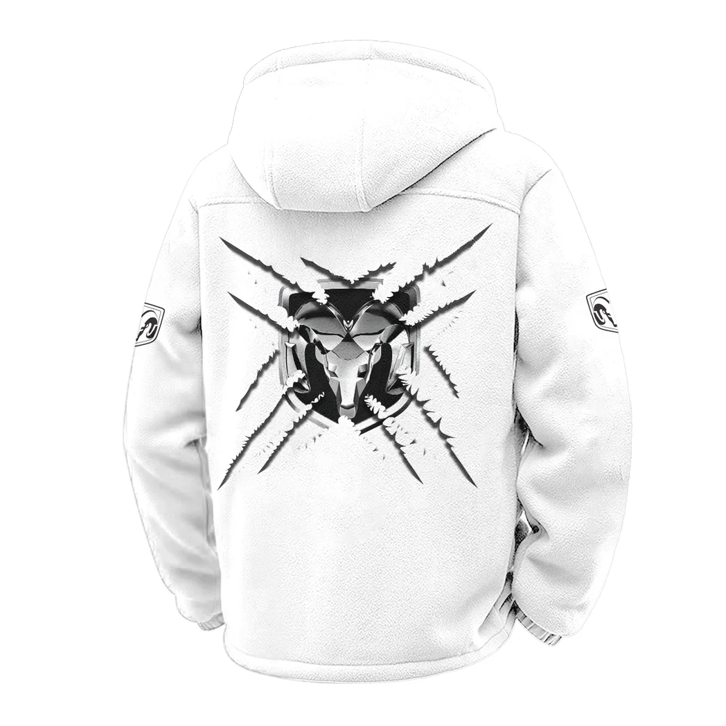 American Work Truck Winter Fleece Jacket, Anti-Pill Thermal Fleece HVN1450RT - White - Image 3