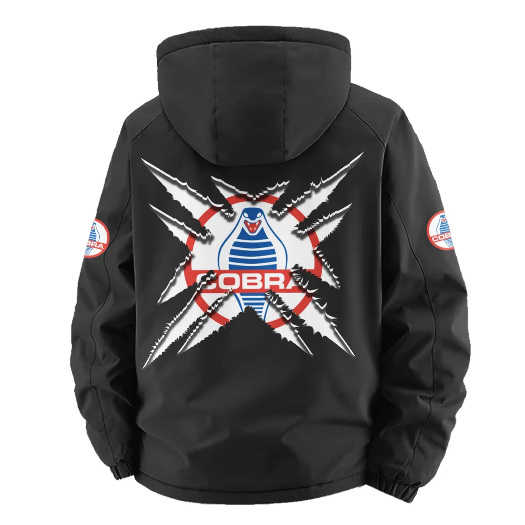 Muscle Car Fleece Windbreaker Jacket, Luxe Fleece Exterior HVN1450SH - Black - Image 4