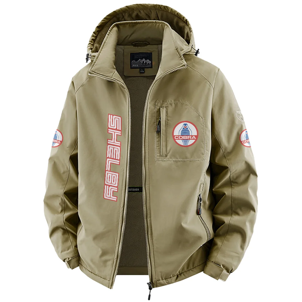 Muscle Car Fleece Windbreaker Jacket, Luxe Fleece Exterior HVN1450SH - Khaki - Image 2