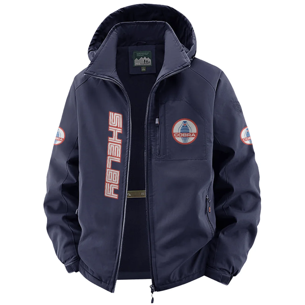 Muscle Car Fleece Windbreaker Jacket, Luxe Fleece Exterior HVN1450SH - Navy - Image 2