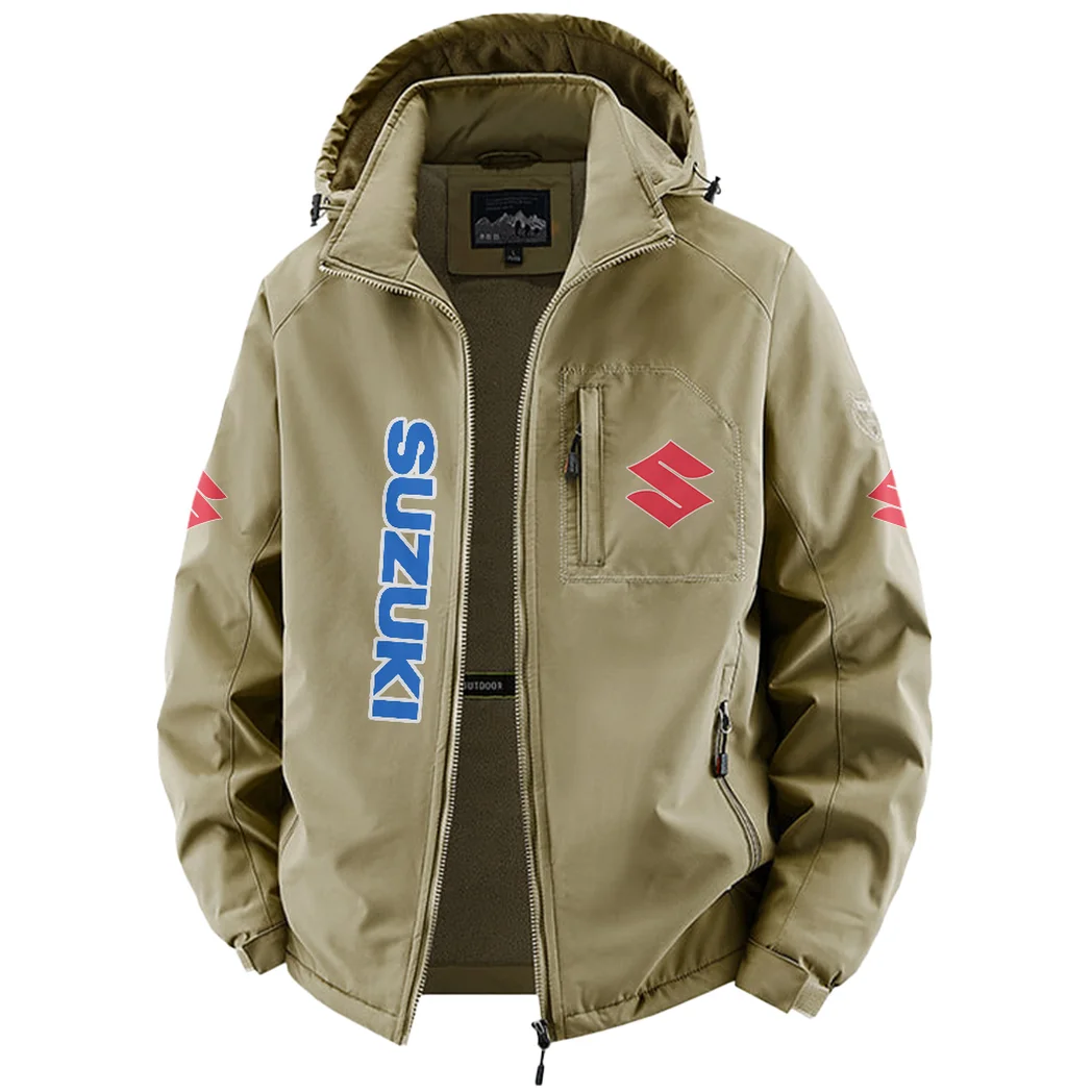 Street Racer Fleece Windbreaker Jacket, Anti-Pill Wind-Blocking Fleece HVN1450SU - Khaki - Image 2