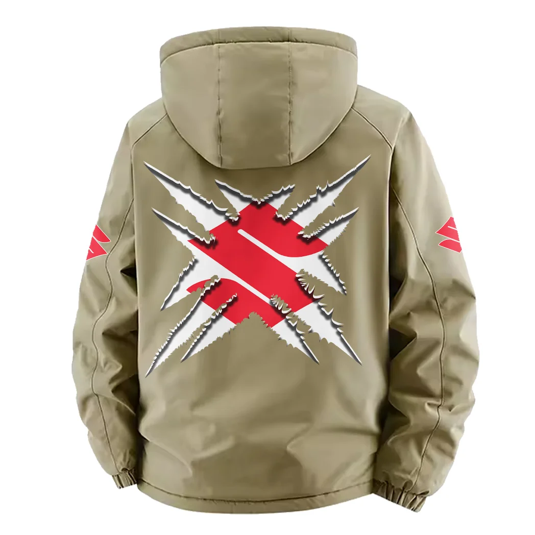 Street Racer Fleece Windbreaker Jacket, Anti-Pill Wind-Blocking Fleece HVN1450SU - Khaki - Image 4