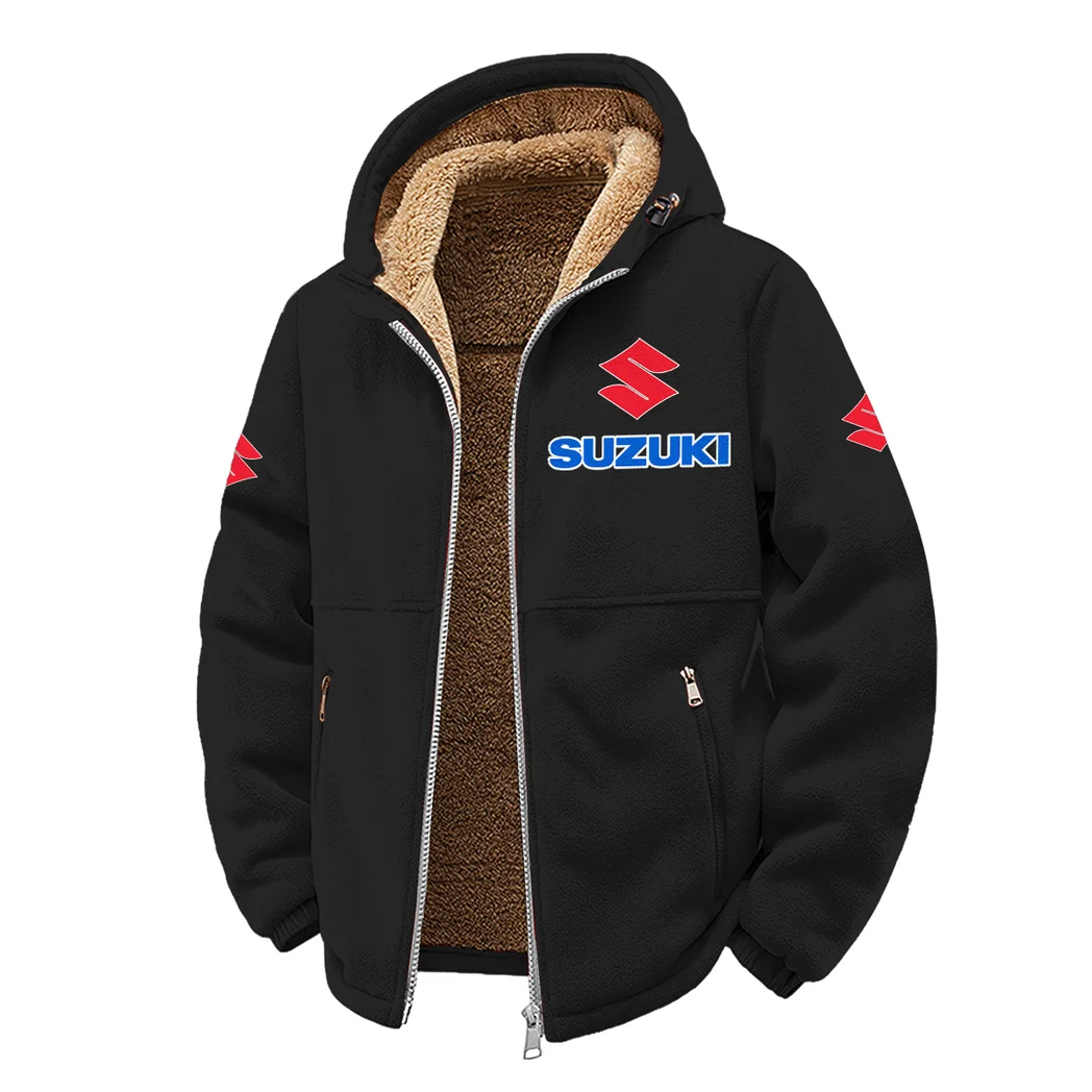 Street Racer Winter Fleece Jacket, Warm Core Loft Fleece HVN1450SU - Black - Image 2