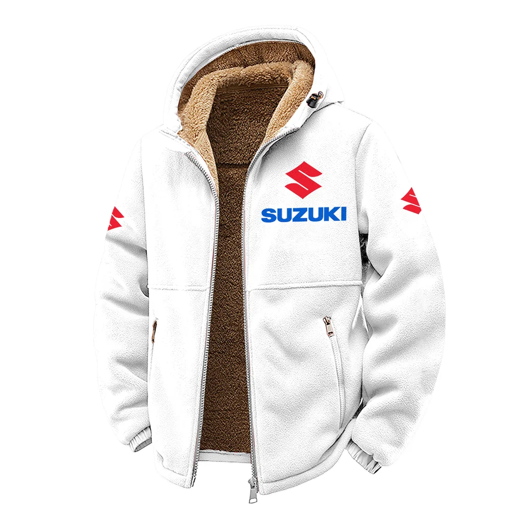Street Racer Winter Fleece Jacket, Warm Core Loft Fleece HVN1450SU - White - Image 2