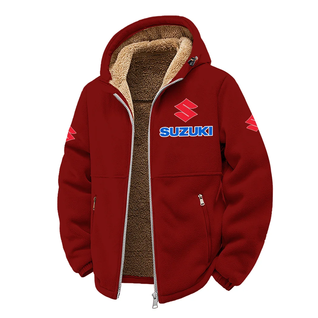Street Racer Winter Fleece Jacket, Warm Core Loft Fleece HVN1450SU - Wine - Image 2