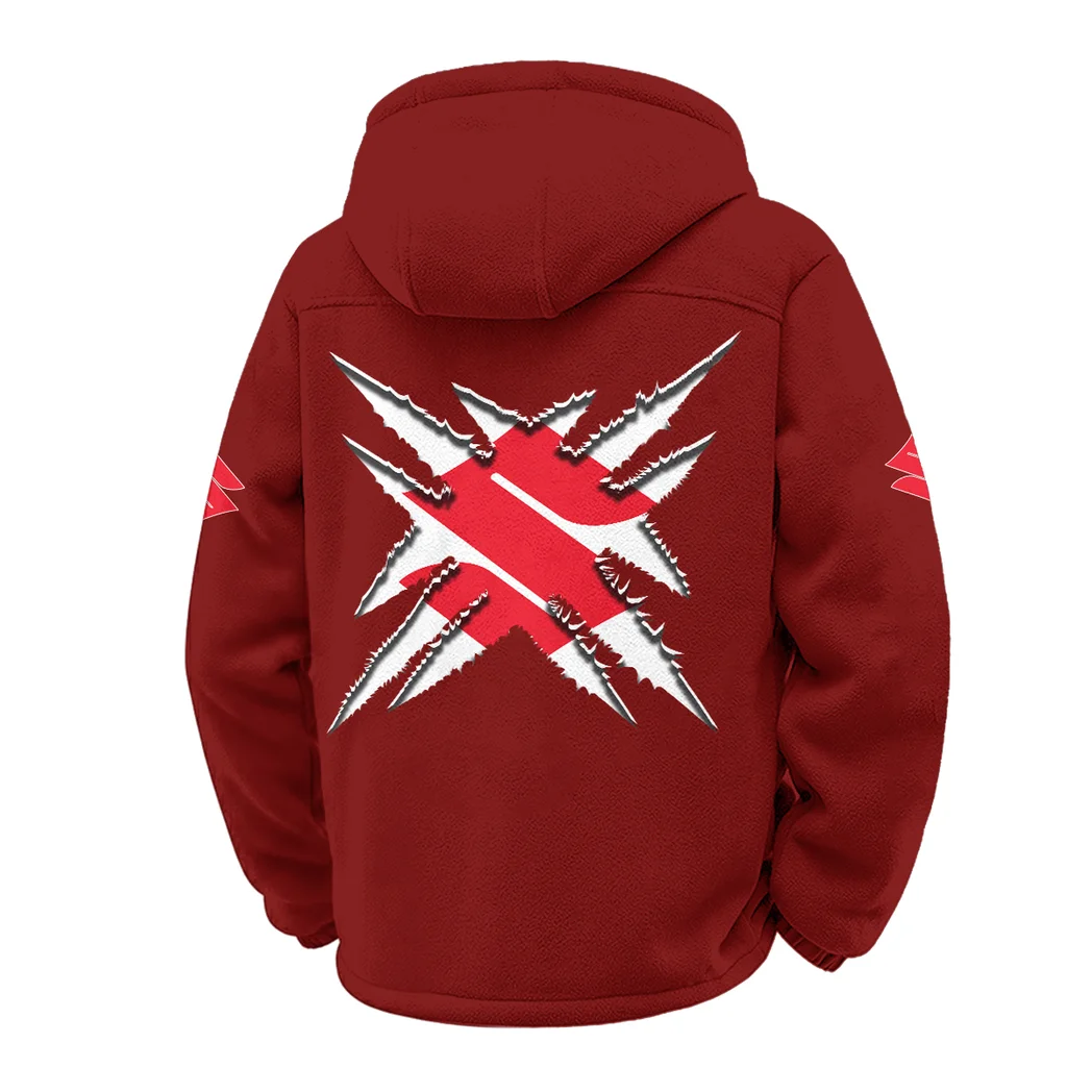 Street Racer Winter Fleece Jacket, Warm Core Loft Fleece HVN1450SU - Wine - Image 3