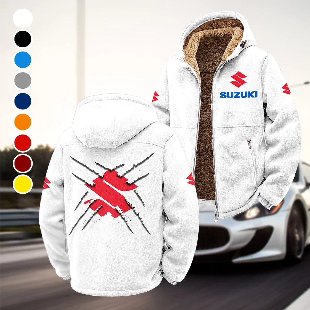 Street Racer Winter Fleece Jacket, Warm Core Loft Fleece HVN1450SU - White