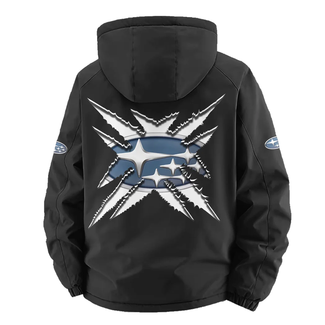 Boxer Engine Car Fleece Windbreaker Jacket, Midweight Thermal Windbreaker HVN1450SU - Black - Image 4