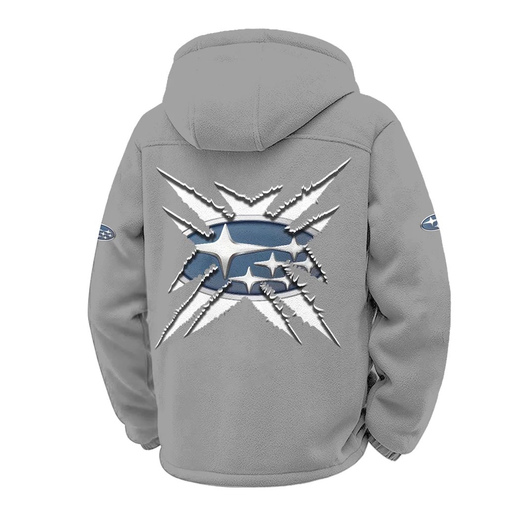 Boxer Engine Car Winter Fleece Jacket, Breathable Winter Comfort HVN1450SU - Grey - Image 3