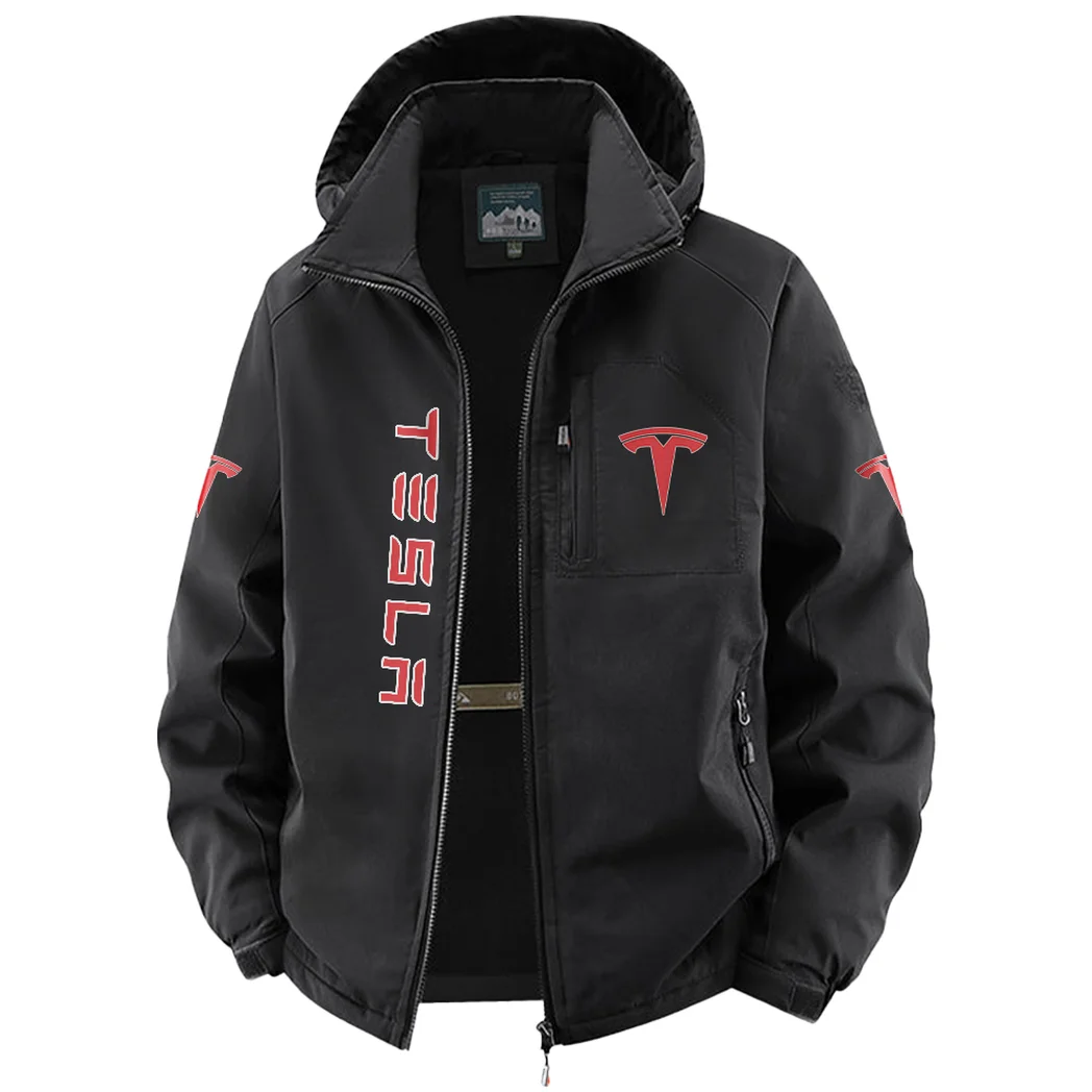 High-Tech Auto Fleece Windbreaker Jacket, Premium Bonded Fleece HVN1450TE - Black - Image 2