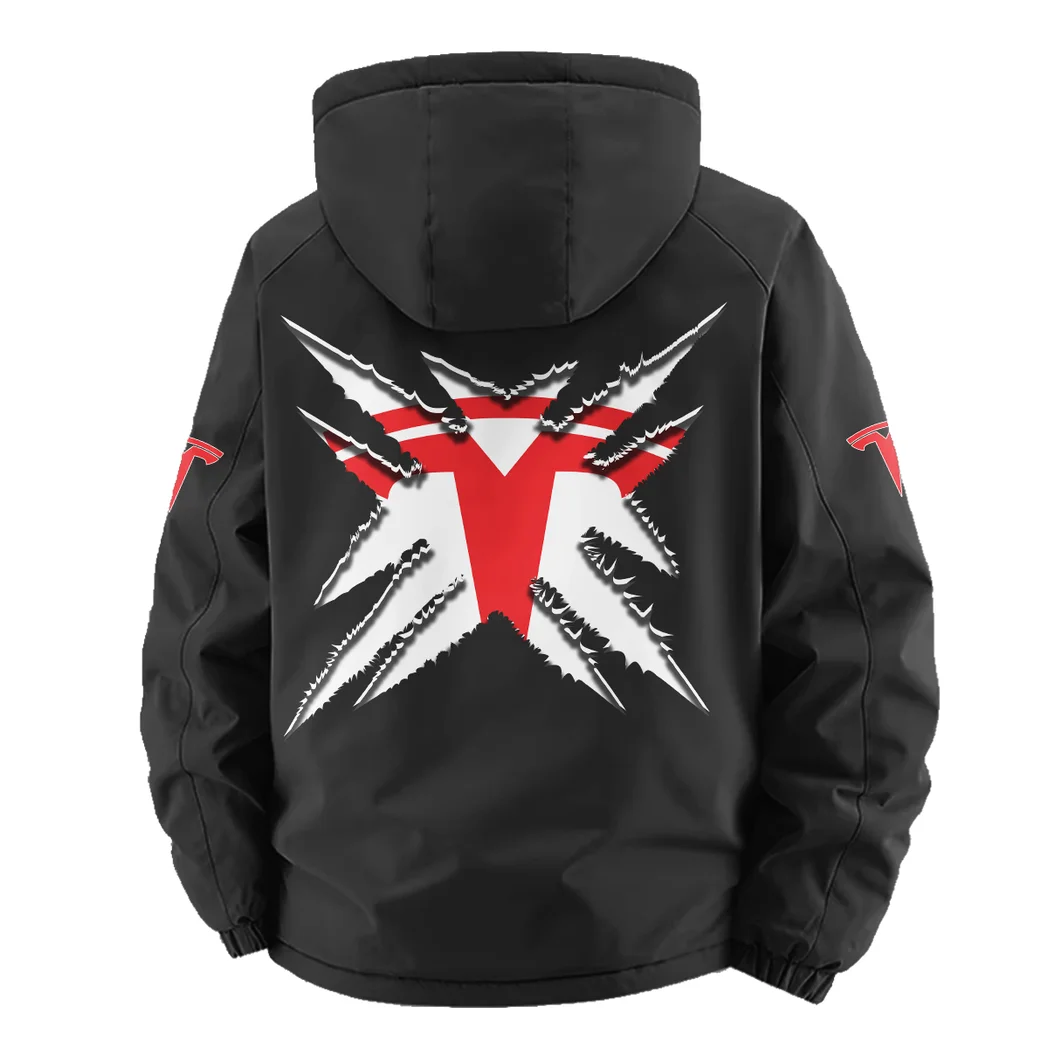 High-Tech Auto Fleece Windbreaker Jacket, Premium Bonded Fleece HVN1450TE - Black - Image 4