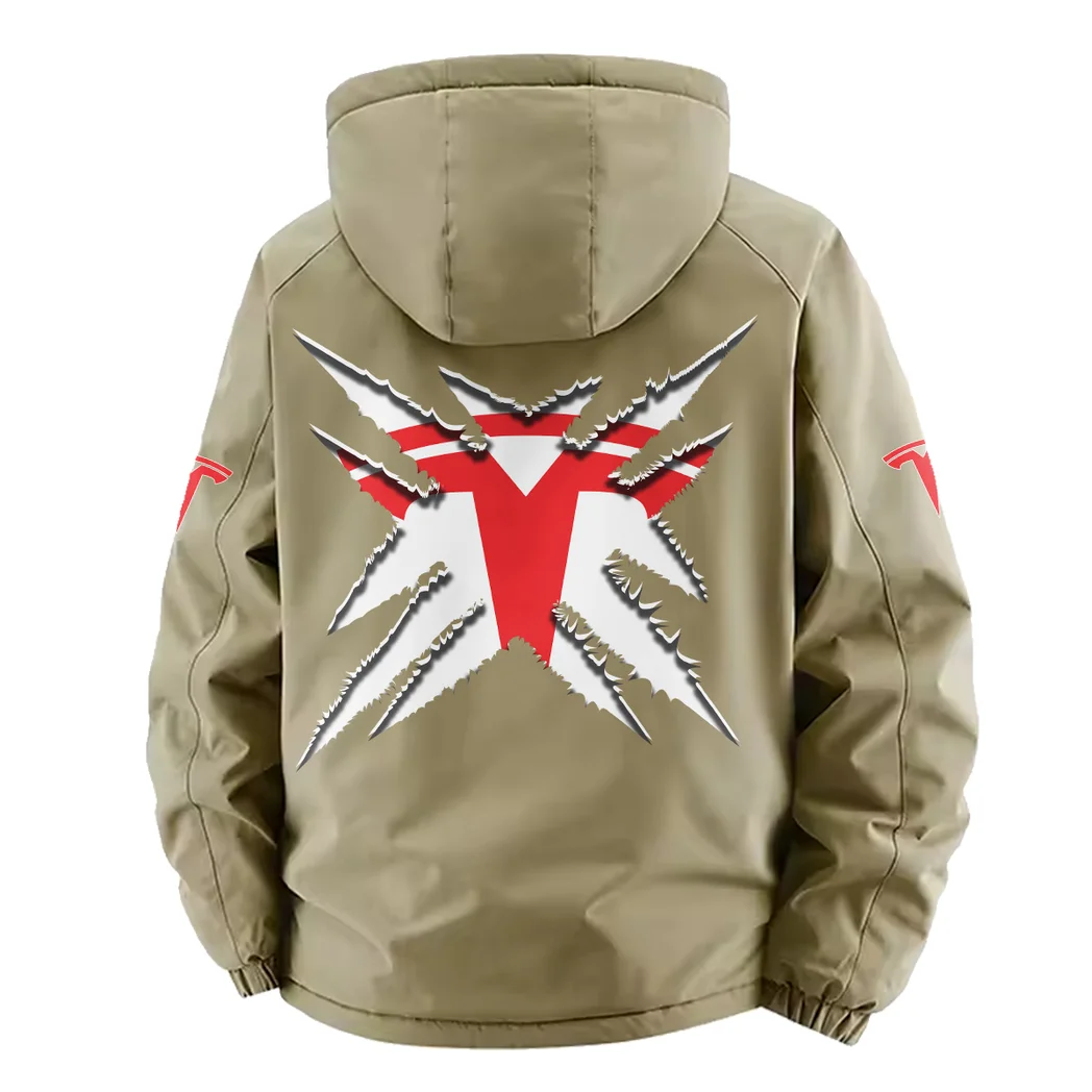 High-Tech Auto Fleece Windbreaker Jacket, Premium Bonded Fleece HVN1450TE - Khaki - Image 4