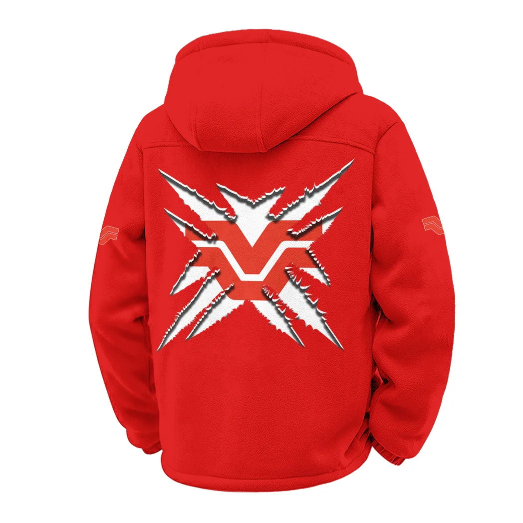 Crop Tractor Winter Fleece Jacket, Technical Mid-Layer Jacket HVN1450VE - Red - Image 3