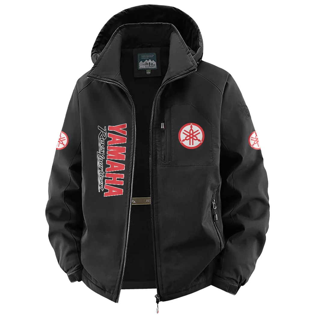Road Motorcycle Fleece Windbreaker Jacket, Cross-Training Wind Shell HVN1450YA - Black - Image 2
